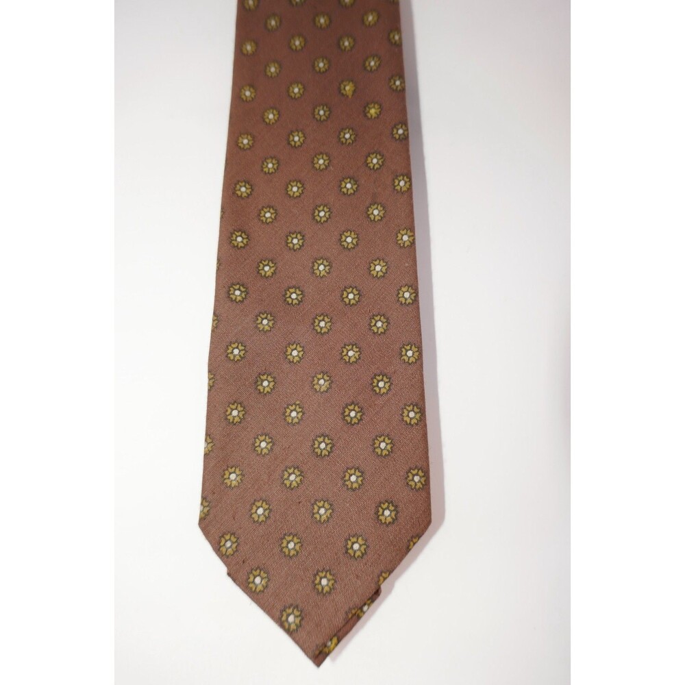 Howard Vintage Brown Medallion Polyester Neckwear Tie